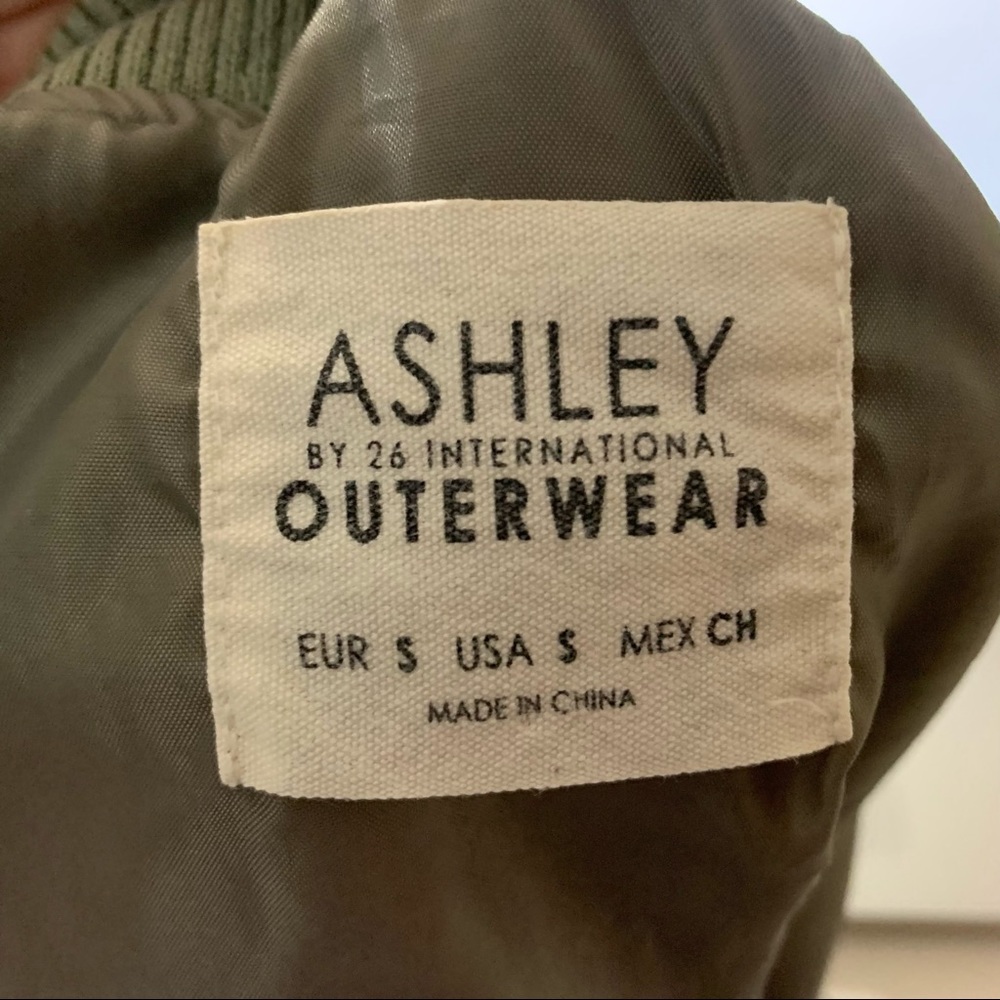 Ashley by 26 International Outerwear | Army Green Bomber Jacket | Sz S - Picture 12 of 13